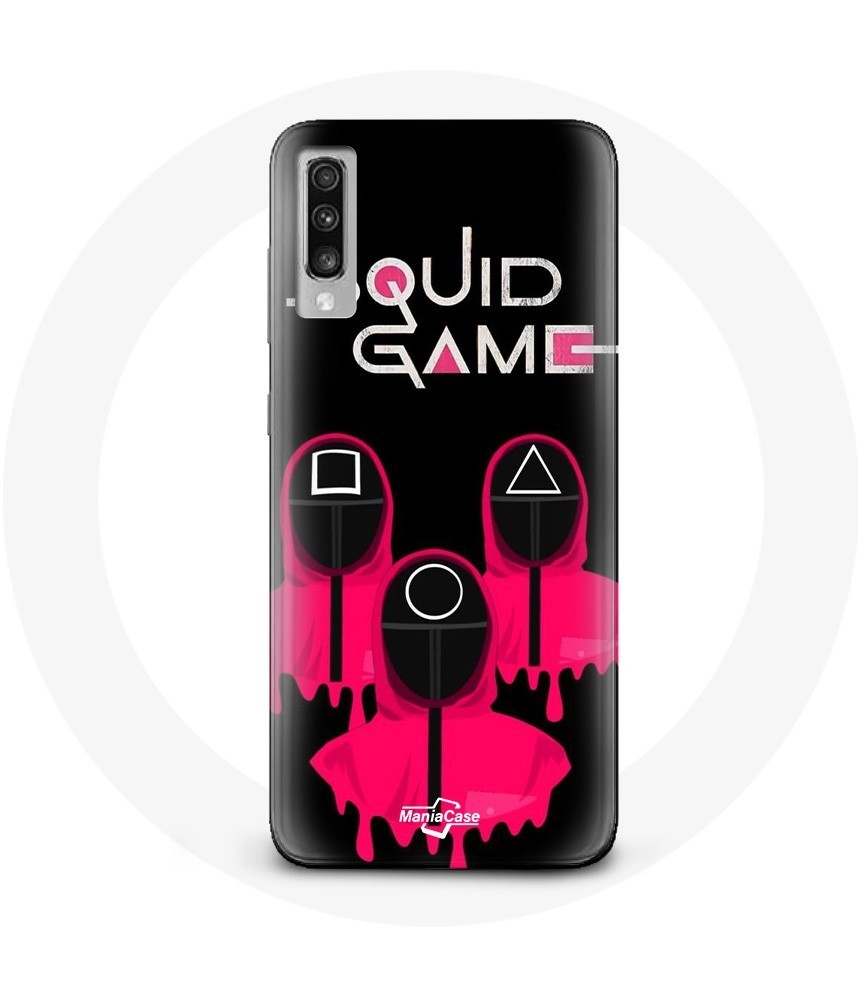 Coque pour Samsung Galaxy A50 Squid Game Masques carré Triangle et Cercle