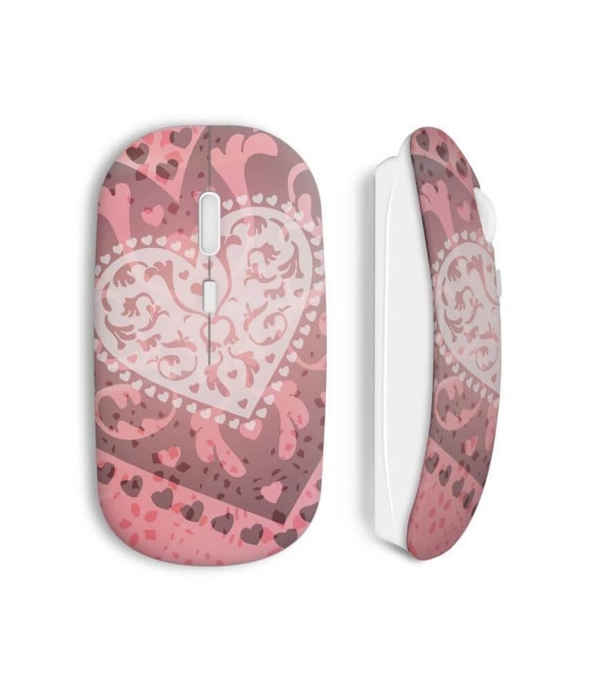Souris sans fil avec récepteur usb Stitch Angel Love Heart pink white -  Sacs & Accessoires