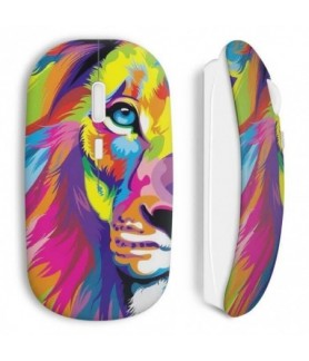 Souris sans Fil lion colorful