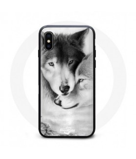 Coque Iphone XS loup toison