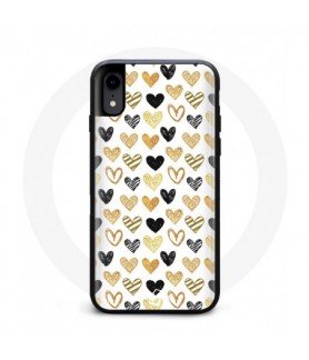 Coque iphone XR Black Gold...