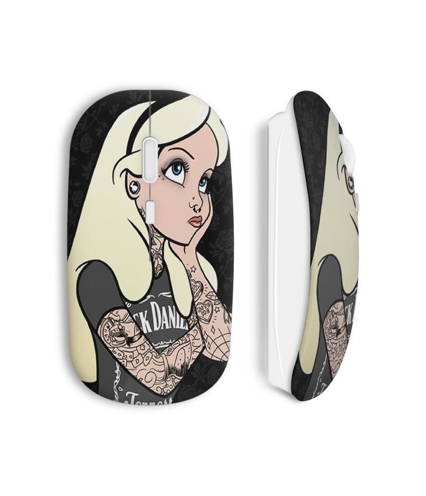 maniacase amazon Souris sans fil Alice aux pays des merveille tatouage noir blonde