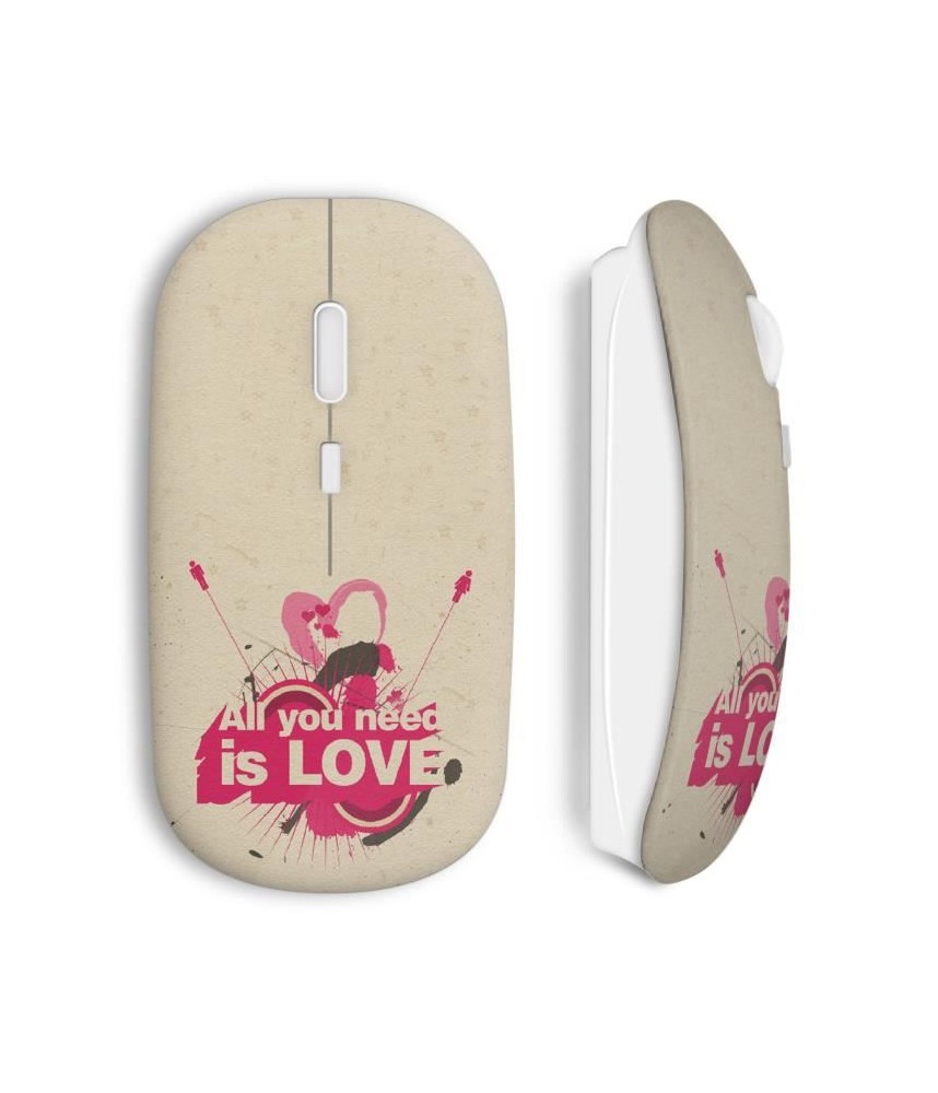 Souris sans fil amour love coeur wireless mouse maniacase amazon rose rouge fleur cadeau