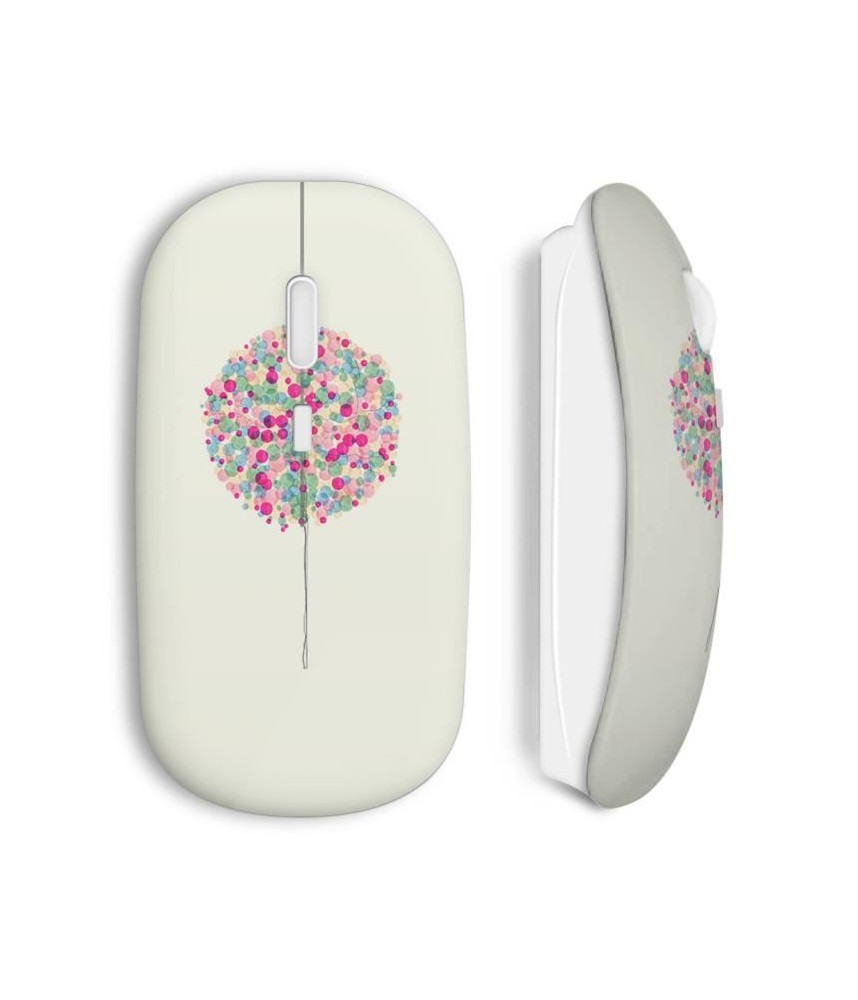 Souris sans fil appareil photo zoom style maniacase amazon wireless mouse arbre couleur rose jaune bleu