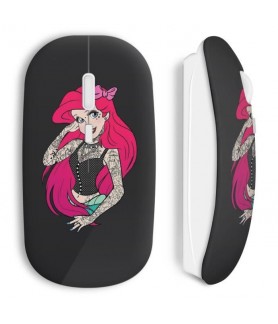 Souris sans fil Ariel petite sirène Raiponce Pokaountasse wireless mouse maniacase amazon Disney noir tatouage