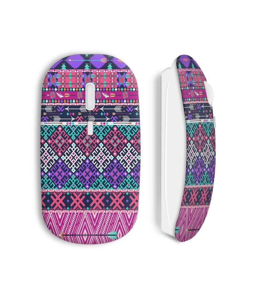 Aztec design fun  cool maniacase amazon wireless mouse pink blue yellow purple
