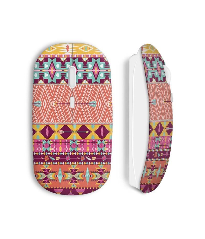 Souris sans fil Aztec design fun couleur rose bleu cool maniacase amazon