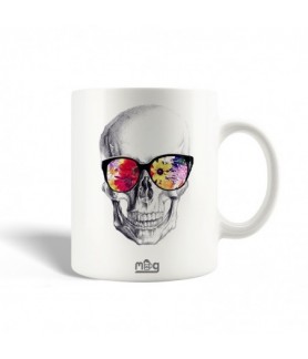 Mug  skull snake Flower