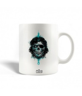 Mug  skull snake drawing 3