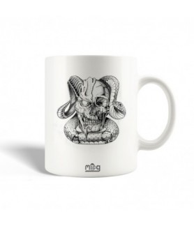 Mug skull snake drawing 2