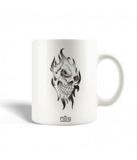 Mug tête de mort  flamme