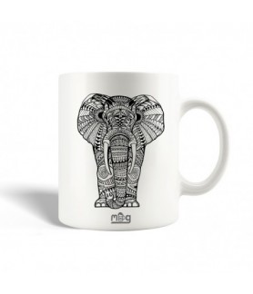 Mug elephant  mandala