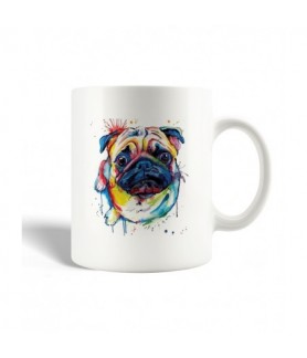 Mug  chien bulldog coloré