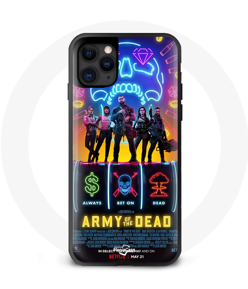 Coque IPhone 13 Mini  Army of the Always bet on Dead série amazon maniacase   Netflix bleu nuit night  Zombie tète de mort